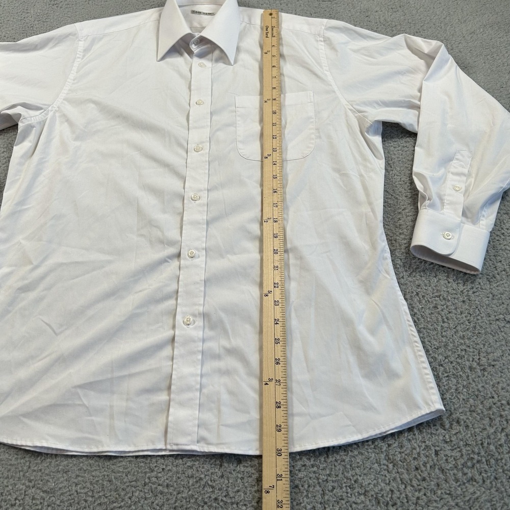 LIM'S TAILOR Shirt Mens Large White Dress Button Front Long Sleeve Pocket Formal - Picture 9 of 14